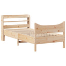 vidaXL tömör fenyőfa ágykeret fejtámlával 90 x 190 cm