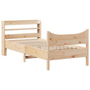 vidaXL tömör fenyőfa ágykeret fejtámlával 75 x 190 cm