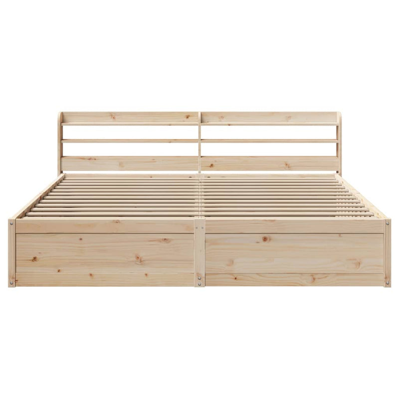 vidaXL tömör fenyőfa ágykeret fejtámlával 200 x 200 cm