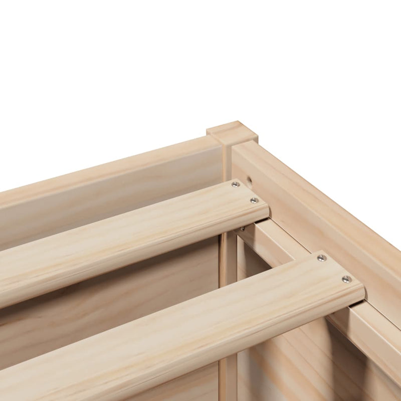 vidaXL tömör fenyőfa ágykeret fejtámlával 120 x 200 cm