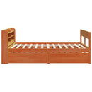 vidaXL viaszbarna tömör fenyőfa ágy matrac nélkül 135 x 190 cm