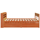 vidaXL viaszbarna tömör fenyőfa ágy matrac nélkül 120 x 190 cm