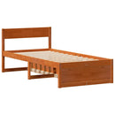 vidaXL viaszbarna tömör fenyőfa ágy matrac nélkül 75 x 190 cm