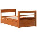 vidaXL viaszbarna tömör fenyőfa ágy matrac nélkül 75 x 190 cm