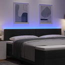 vidaXL LED ágytámla LED szalagokkal fejtámlával Fekete 200 cm szövet
