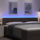 vidaXL LED ágytámla LED szalagokkal Sötét Barna 200 cm szövet