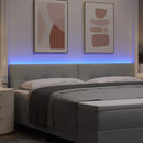 vidaXL LED ágytámla LED szalagokkal Világosszürke 200 cm Bársony