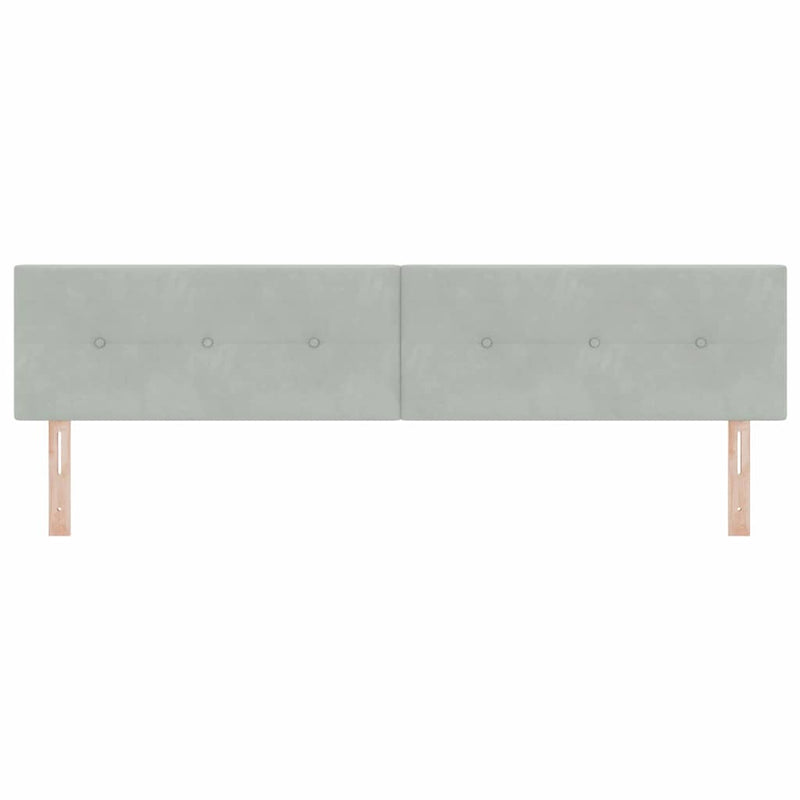 vidaXL Fejtámla LED -es lámpákkal Világosszürke 100 cm Bársony