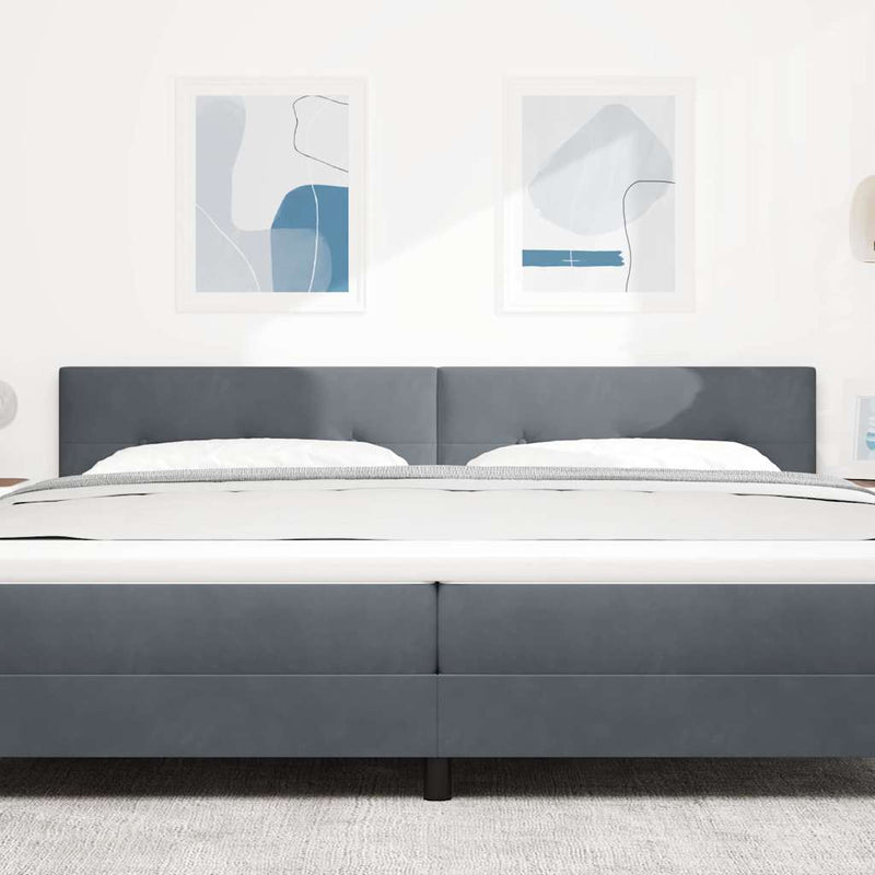 vidaXL Fejtámla LED -es lámpákkal fejtámlával Szürke 100 cm Bársony