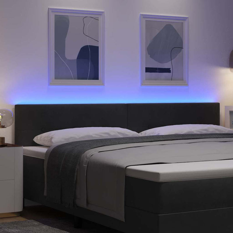 vidaXL Fejtámla LED -es lámpákkal fejtámlával Fekete 100 cm Bársony