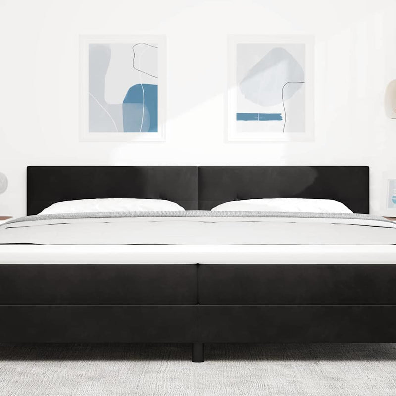 vidaXL Fejtámla LED -es lámpákkal fejtámlával Fekete 100 cm Bársony