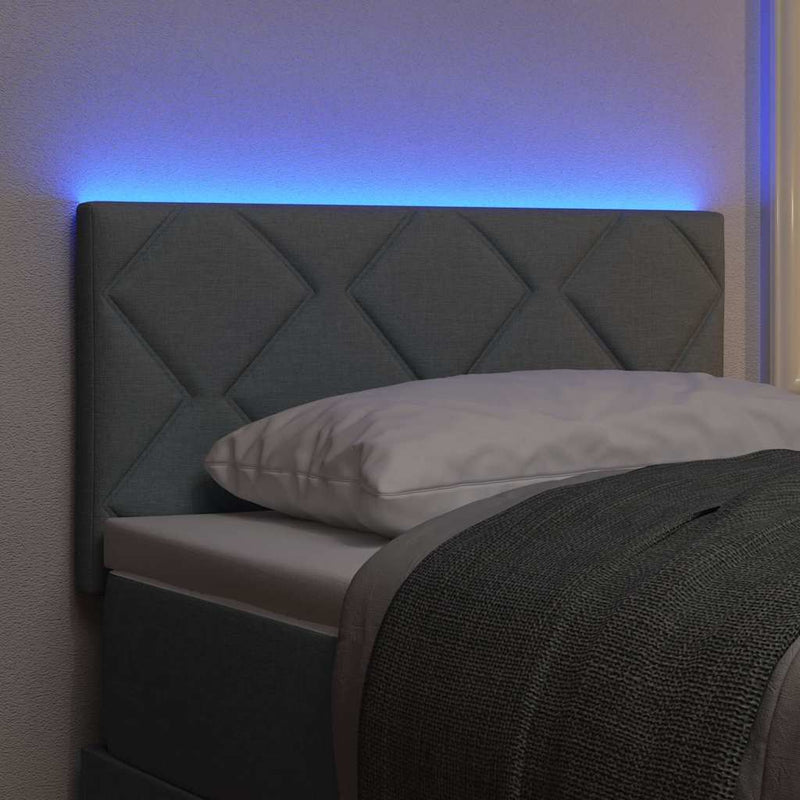 vidaXL Fejtámla LED -es lámpákkal Állítható Világosszürke 80 cm szövet