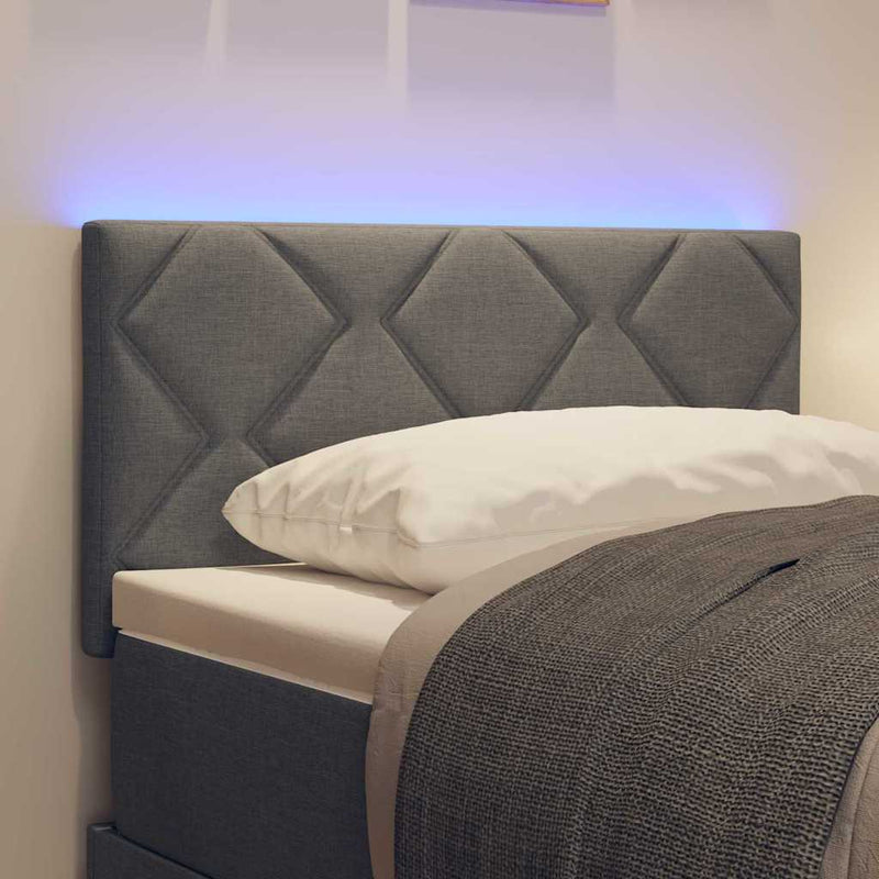 vidaXL Fejtámla LED -es lámpákkal fejtámlával Szürke 80 cm szövet