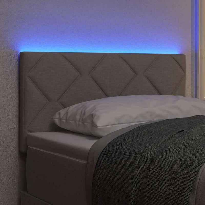 vidaXL Fejtámla LED -es lámpákkal fejtámlával Tópszínű 80 cm szövet