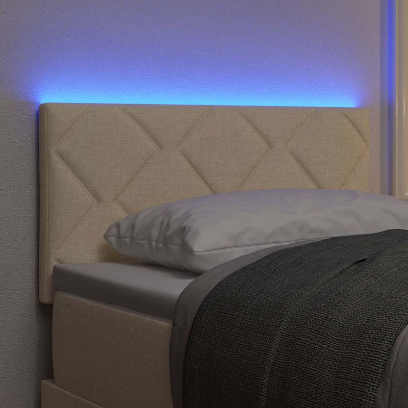 vidaXL Fejtámla LED -es lámpákkal fejtámlával Krém 80 cm szövet