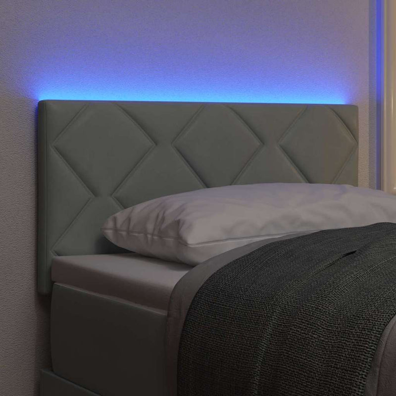 vidaXL LED Fejtámla LED -es lámpákkal Világosszürke 80 cm Bársony