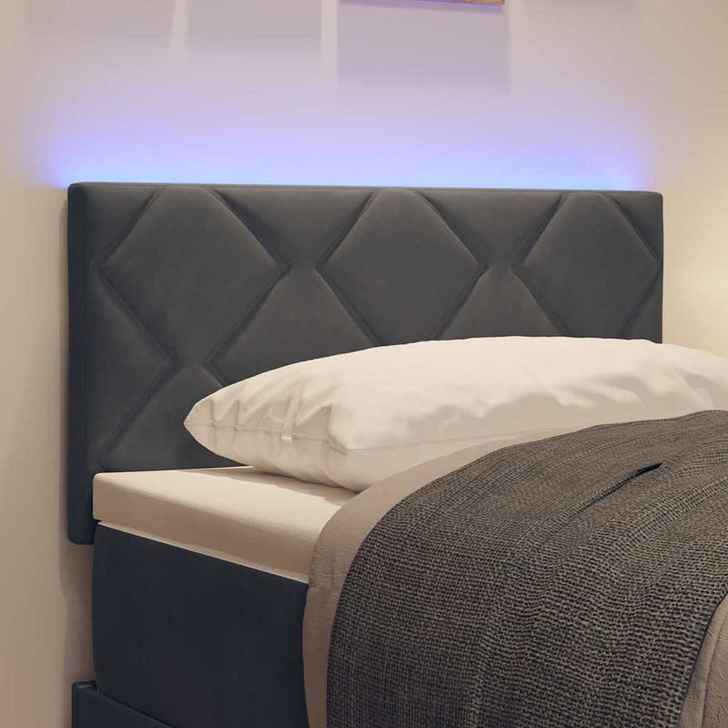 vidaXL LED Fejtámla LED -es lámpákkal Sötétszürke 80 cm Bársony