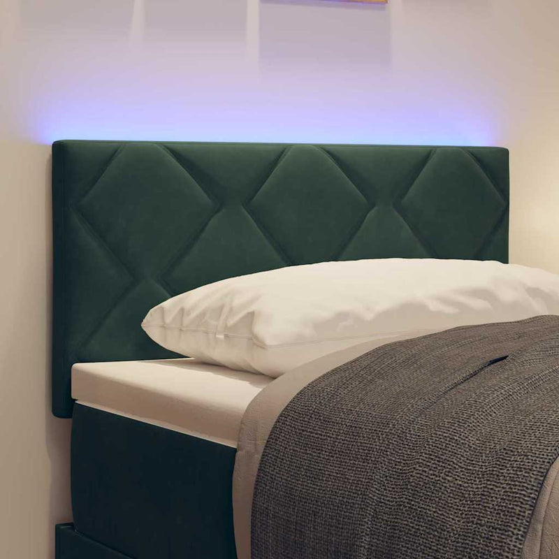 vidaXL LED Fejtámla LED -es lámpákkal Sötétzöld 80 cm Bársony