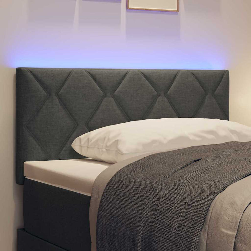 vidaXL Fejtámla LED -es lámpákkal fejtámlával Szürke 90 cm szövet
