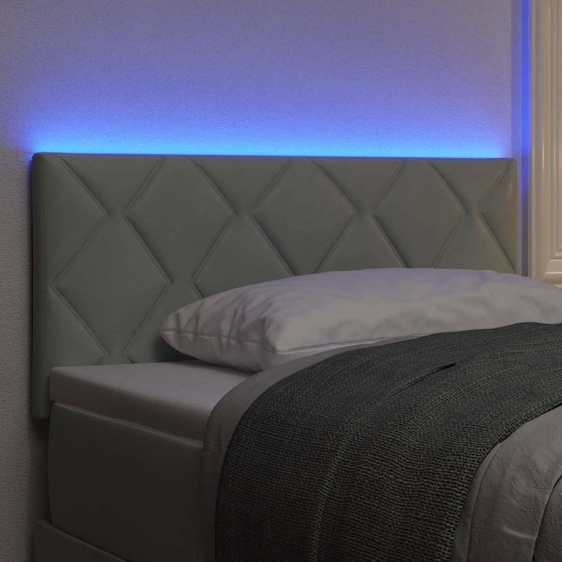 vidaXL LED Fejtámla LED -es lámpákkal Világosszürke 90 cm Bársony