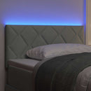 vidaXL LED ágytámla Világosszürke 90 cm Bársony