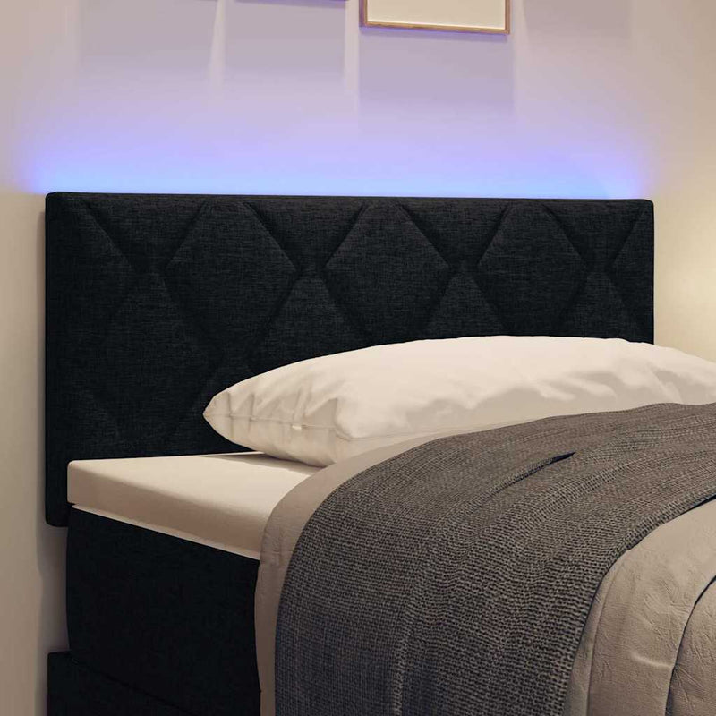 vidaXL Fejtámla LED -es lámpákkal fejtámlával Fekete 100 cm szövet