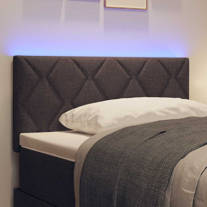 vidaXL Fejtámla LED -es lámpákkal fejtámlával Barna 100 cm szövet
