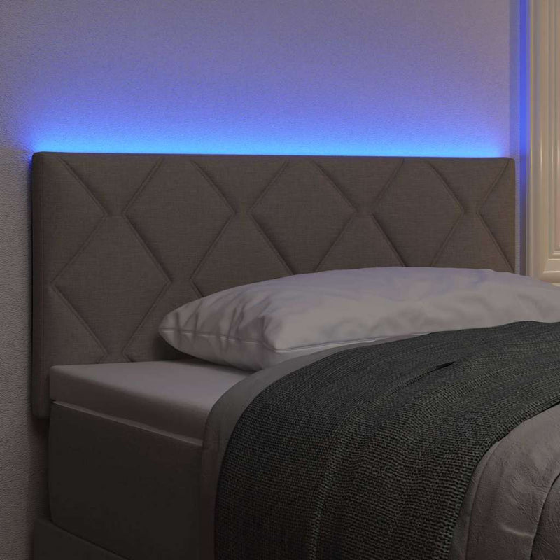vidaXL Fejtámla LED -es lámpákkal fejtámlával Tópszínű 100 cm szövet