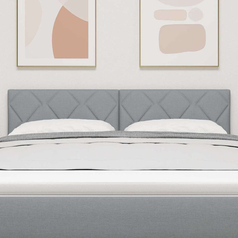 vidaXL Fejtámla LED -es lámpákkal Világosszürke 144 cm szövet