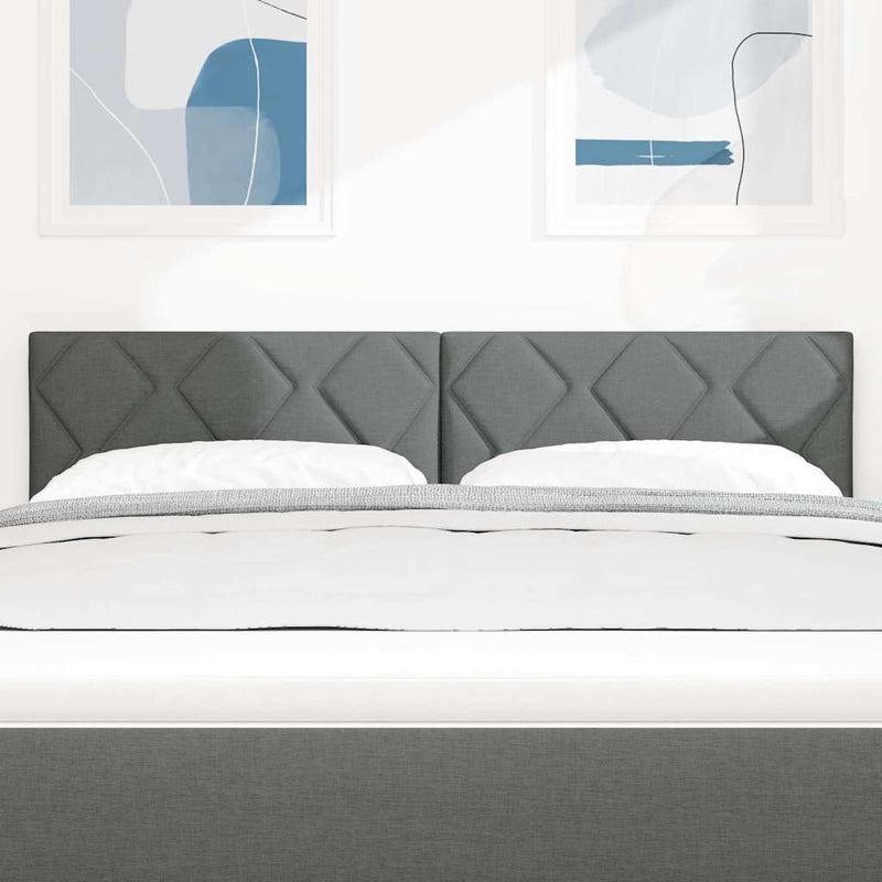 vidaXL Fejtámla LED -es lámpákkal fejtámlával Szürke 144 cm szövet