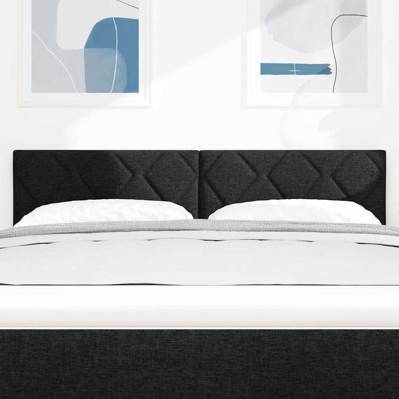 vidaXL Fejtámla LED -es lámpákkal fejtámlával Fekete 144 cm szövet