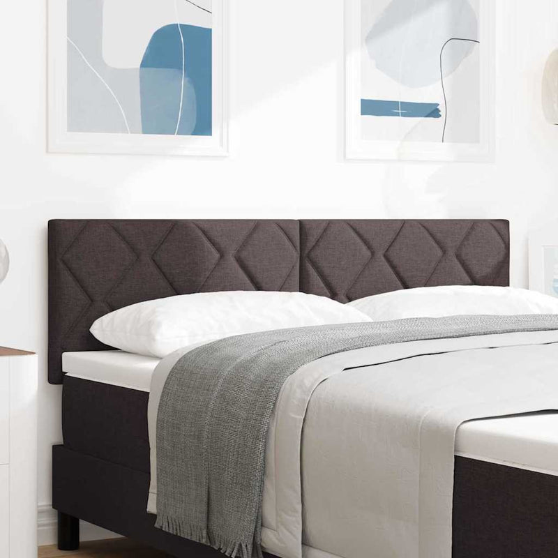 vidaXL Fejtámla LED -es lámpákkal fejtámlával Barna 144 cm szövet