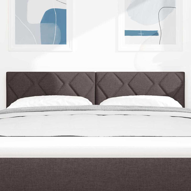 vidaXL Fejtámla LED -es lámpákkal fejtámlával Barna 144 cm szövet