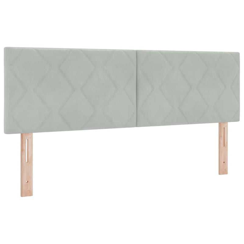 vidaXL LED Fejtámla LED -es lámpákkal Világosszürke 144 cm Bársony