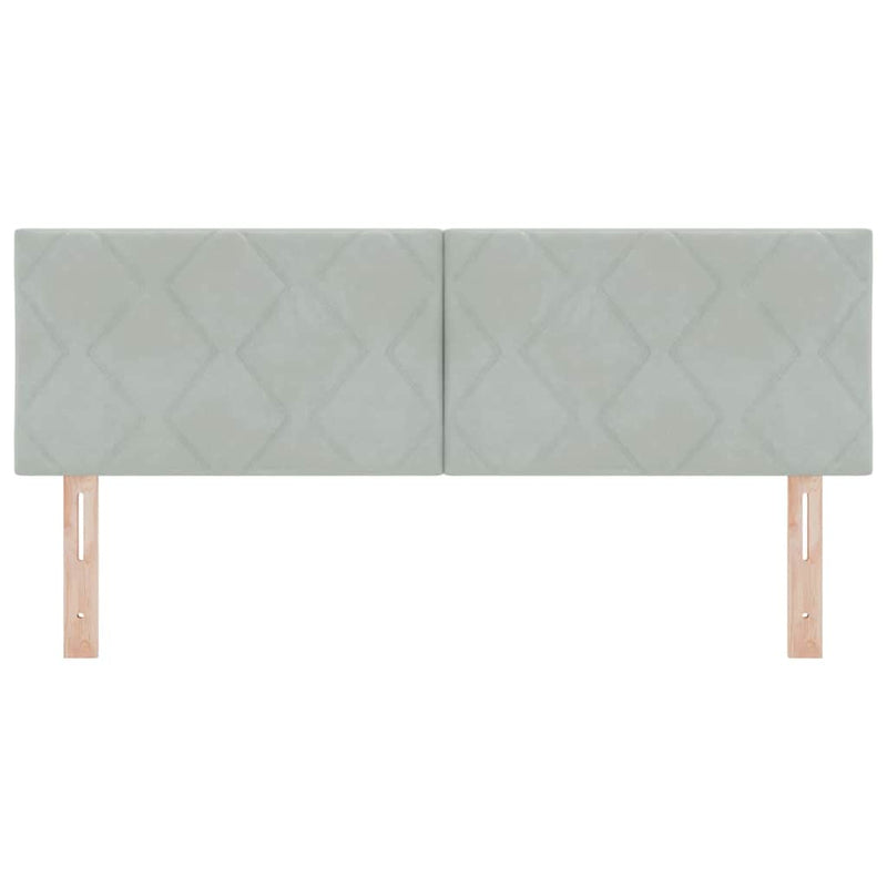 vidaXL LED Fejtámla LED -es lámpákkal Világosszürke 144 cm Bársony