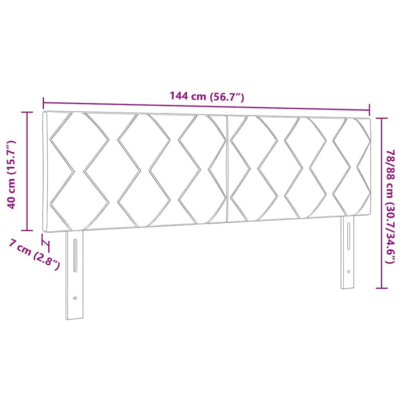 vidaXL LED Fejtámla LED -es lámpákkal Világosszürke 144 cm Bársony