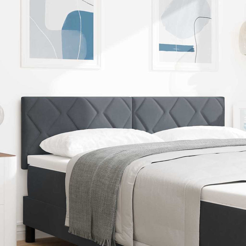 vidaXL LED Fejtámla LED -es lámpákkal Sötétszürke 144 cm Bársony