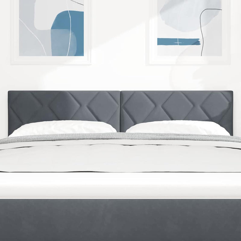 vidaXL LED Fejtámla LED -es lámpákkal Sötétszürke 144 cm Bársony
