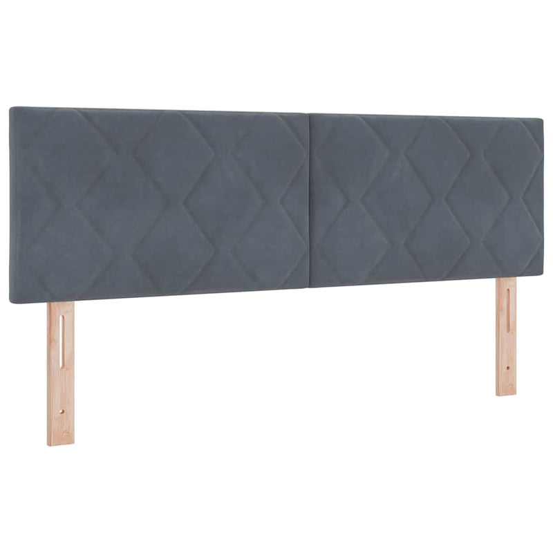 vidaXL LED Fejtámla LED -es lámpákkal Sötétszürke 144 cm Bársony