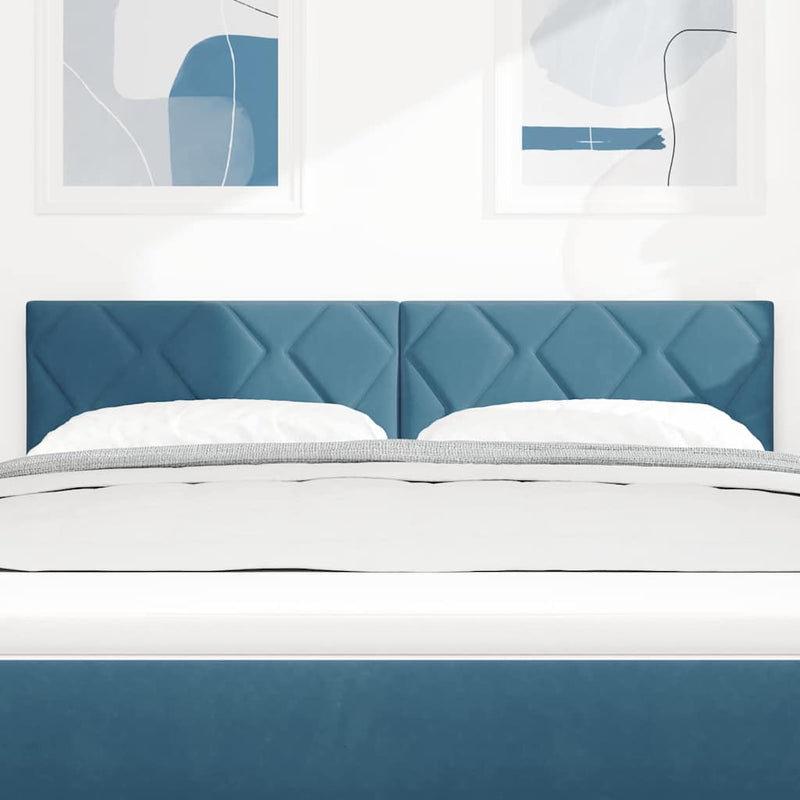 vidaXL LED Fejtámla LED -es lámpákkal Sötétkék 144 cm Bársony