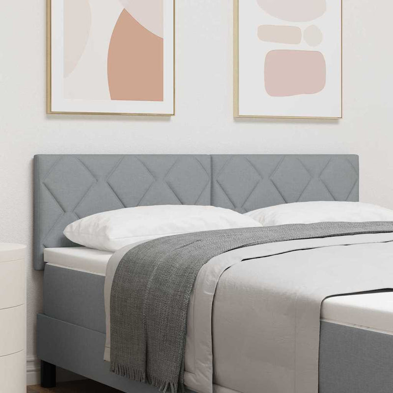 vidaXL Fejtámla LED -es lámpákkal Világosszürke 160 cm szövet