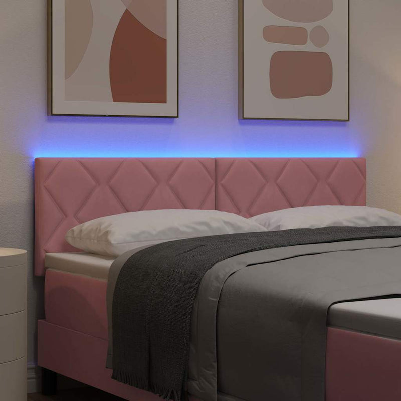 vidaXL LED Fejtámla LED -es lámpákkal Rózsaszín 160 cm Bársony