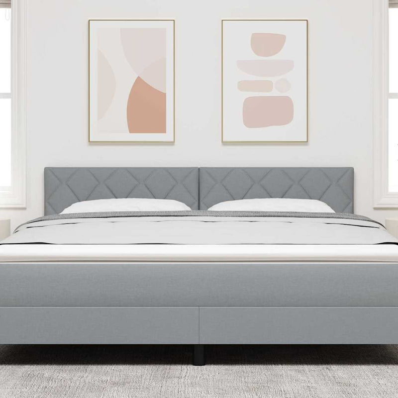 vidaXL Fejtámla LED -es lámpákkal Világosszürke 180 cm szövet