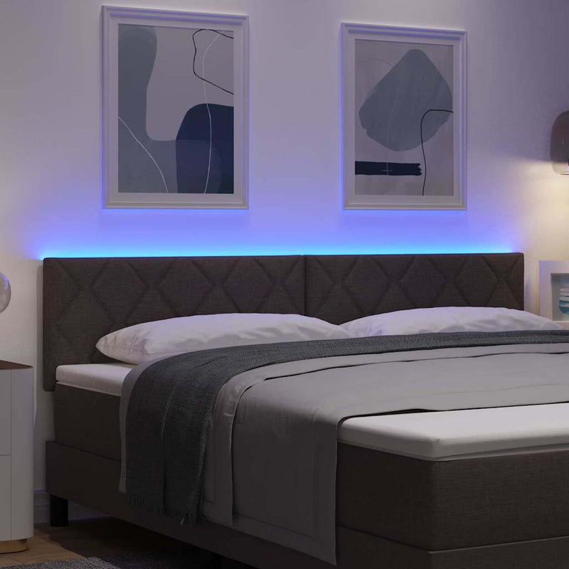 vidaXL Fejtámla LED -es lámpákkal fejtámlával Barna 180 cm szövet