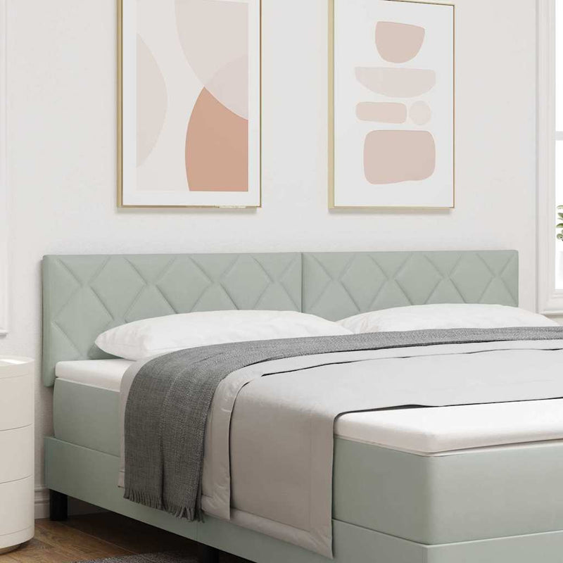vidaXL LED Fejtámla LED -es lámpákkal Világosszürke 180 cm Bársony