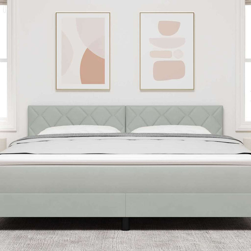 vidaXL LED Fejtámla LED -es lámpákkal Világosszürke 180 cm Bársony