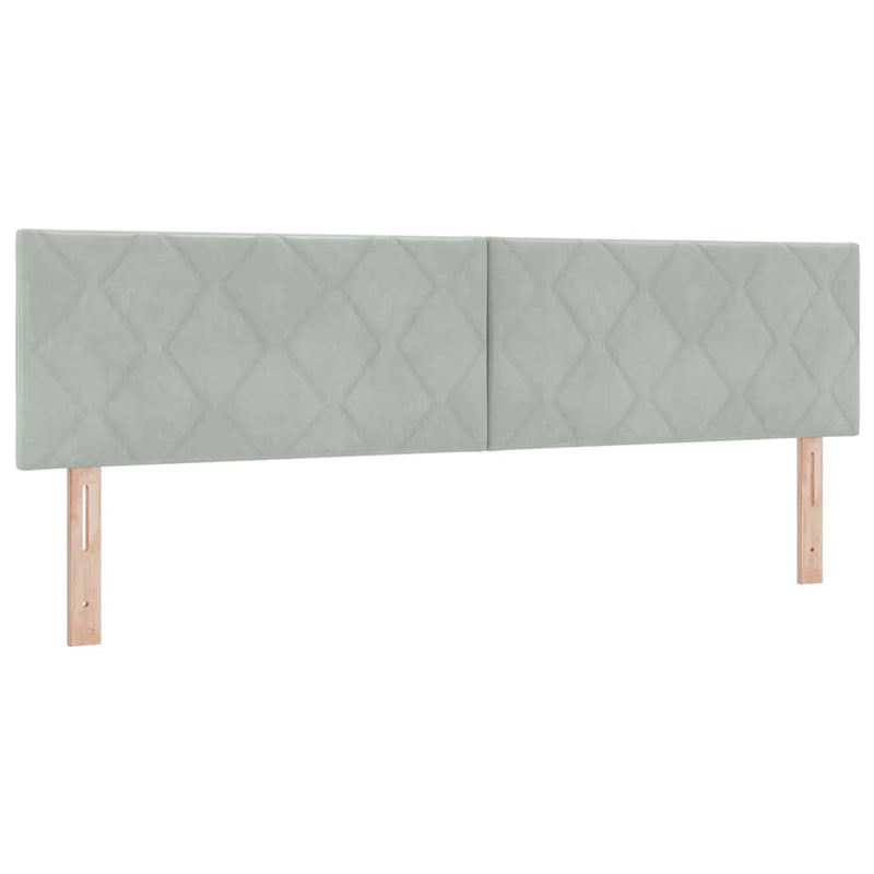 vidaXL LED Fejtámla LED -es lámpákkal Világosszürke 180 cm Bársony