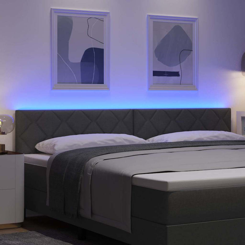 vidaXL Fejtámla LED -es lámpákkal fejtámlával Szürke 200 cm szövet