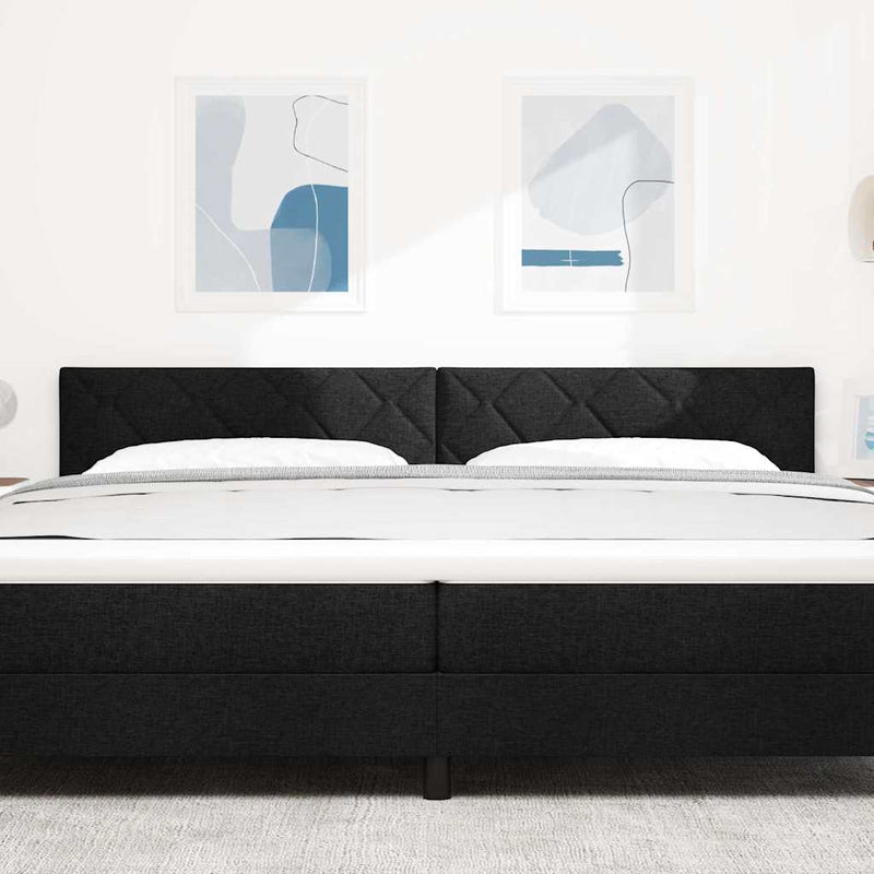 vidaXL Fejtámla LED -es lámpákkal fejtámlával Fekete 200 cm szövet
