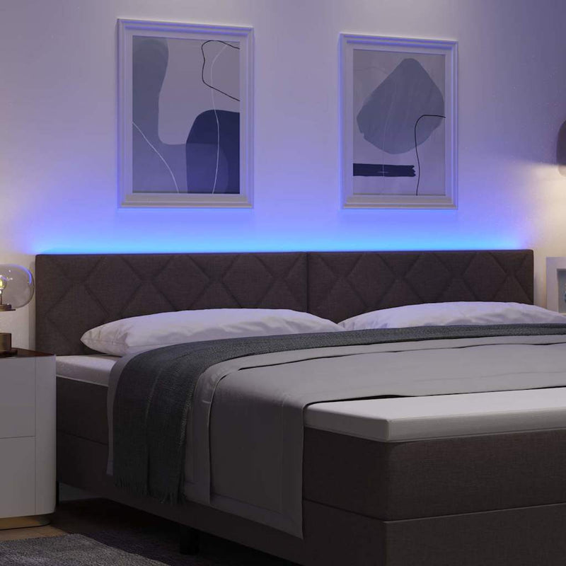 vidaXL Fejtámla LED -es lámpákkal fejtámlával Barna 200 cm szövet